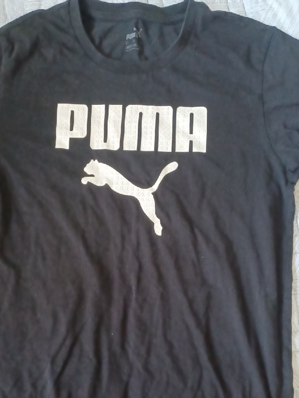 Puma Black T-Shirt with White Logo
